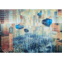 KARE Design Tableaux En Verre|Tableau En Verre 3D Future City 150X100Cm