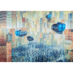 KARE Design Tableaux En Verre|Tableau En Verre 3D Future City 150X100Cm