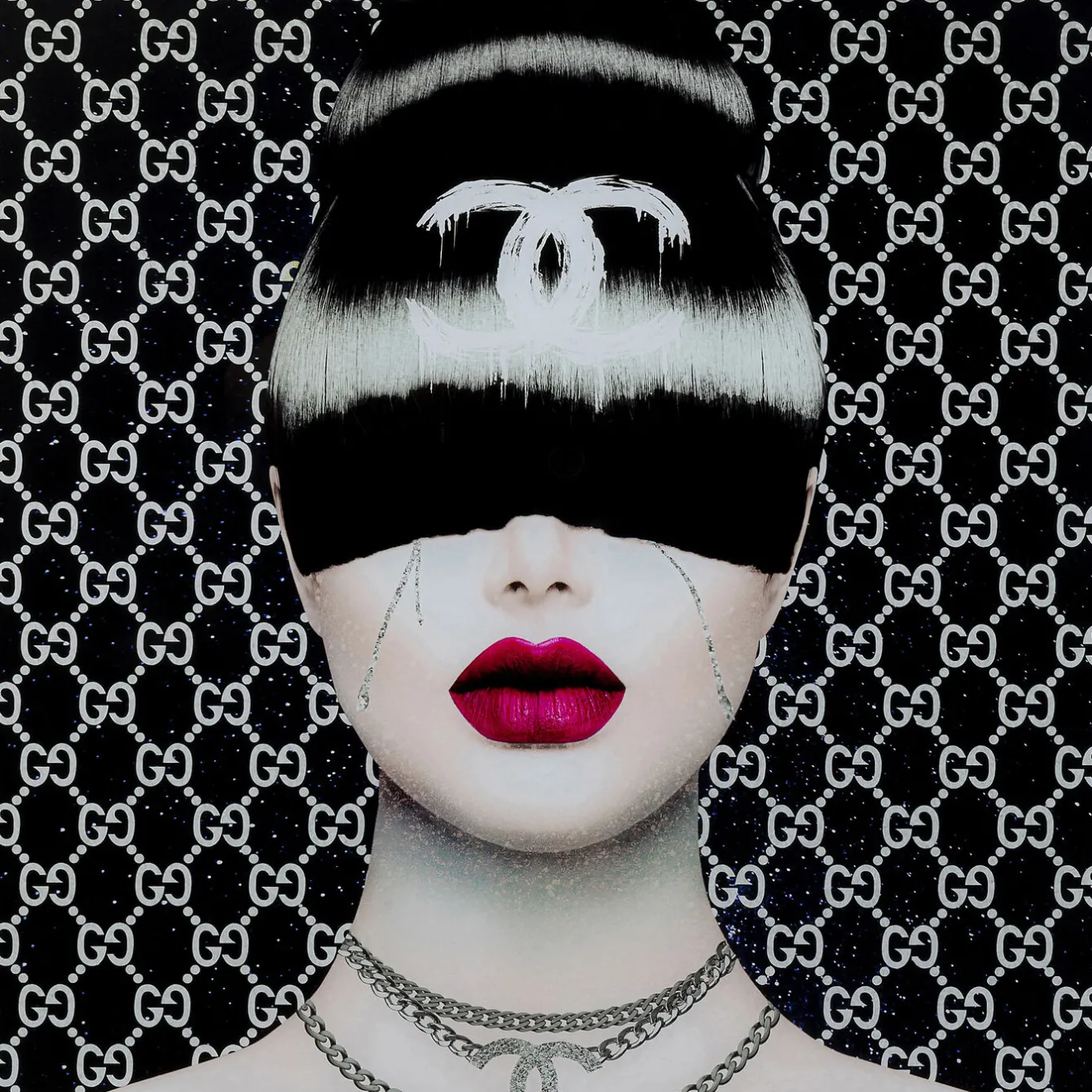 KARE Design Tableaux En Verre|Tableau En Verre Fashion Haircut 80X80Cm