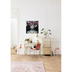 KARE Design Tableaux En Verre|Tableau En Verre Flower Art Lady 80X80Cm