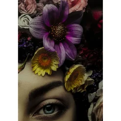 KARE Design Tableaux En Verre|Tableau En Verre Flower Art Lady 80X80Cm