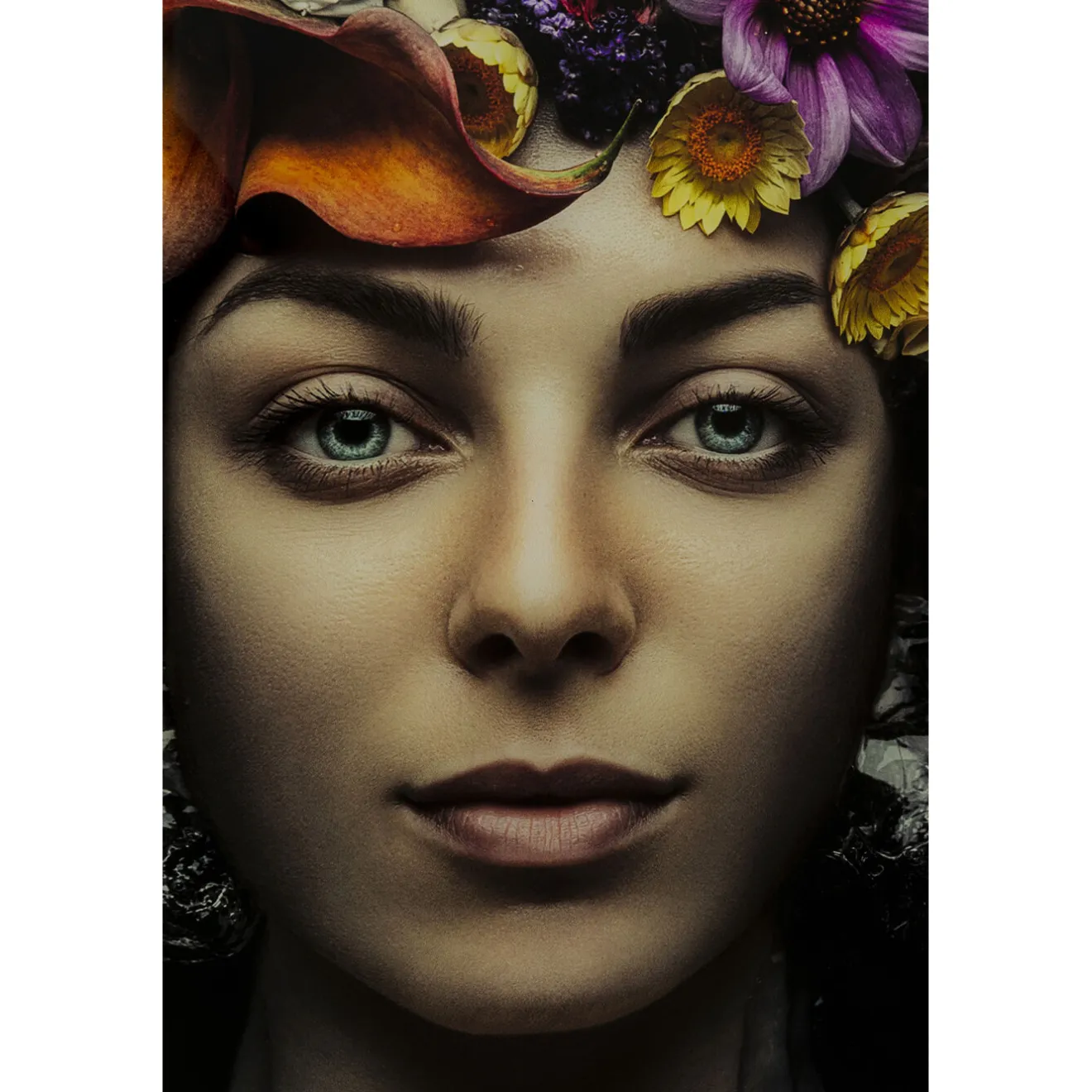 KARE Design Tableaux En Verre|Tableau En Verre Flower Art Lady 120X120Cm