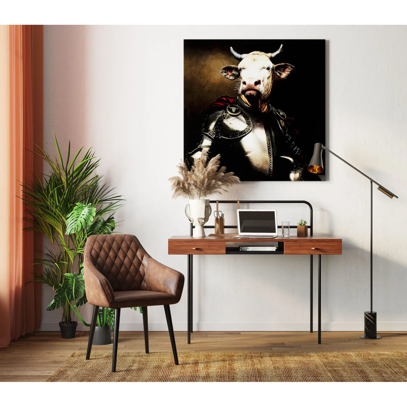 KARE Design Tableaux En Verre|Tableau En Verre Knight Cow 120X120