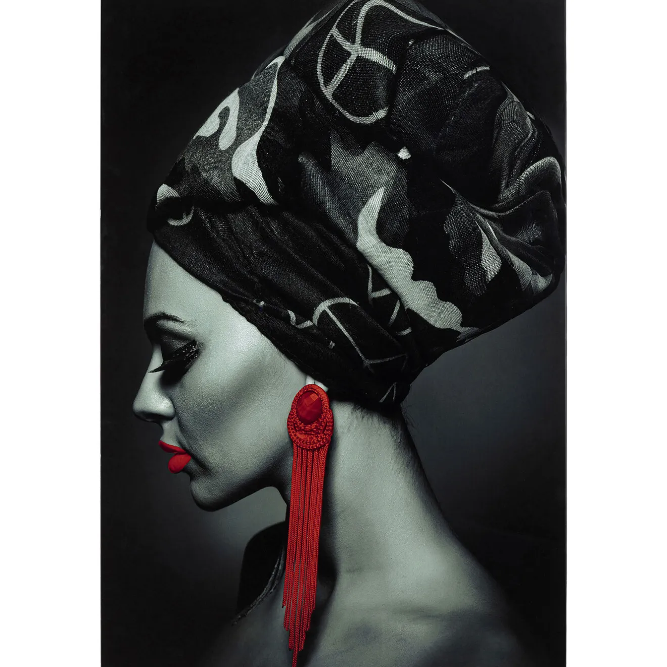KARE Design Tableaux En Verre|Tableau En Verre Lady Red Earring 80X120Cm