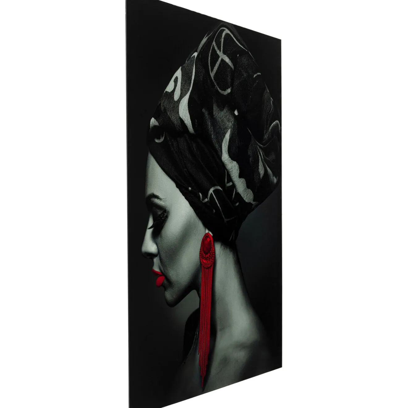 KARE Design Tableaux En Verre|Tableau En Verre Lady Red Earring 80X120Cm