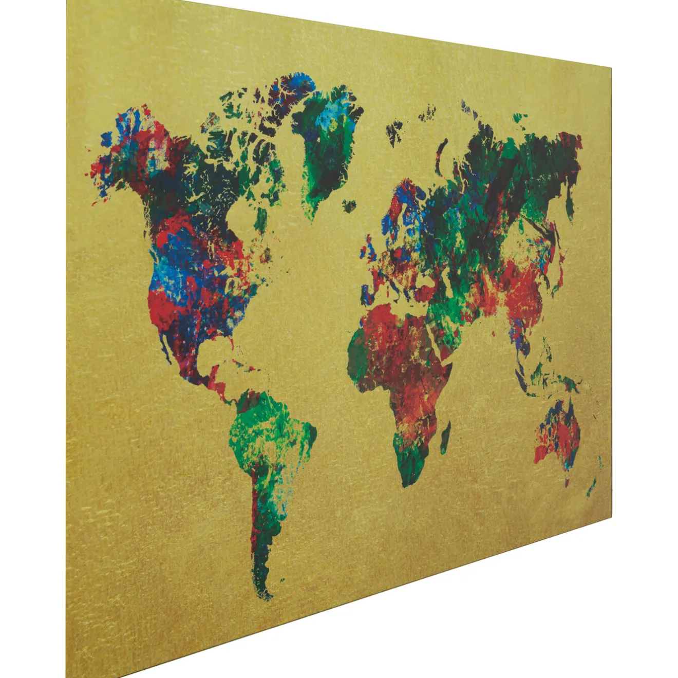 KARE Design Tableaux En Verre|Tableau En Verre Metallic Colourful Map 150X100Cm