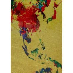 KARE Design Tableaux En Verre|Tableau En Verre Metallic Colourful Map 150X100Cm