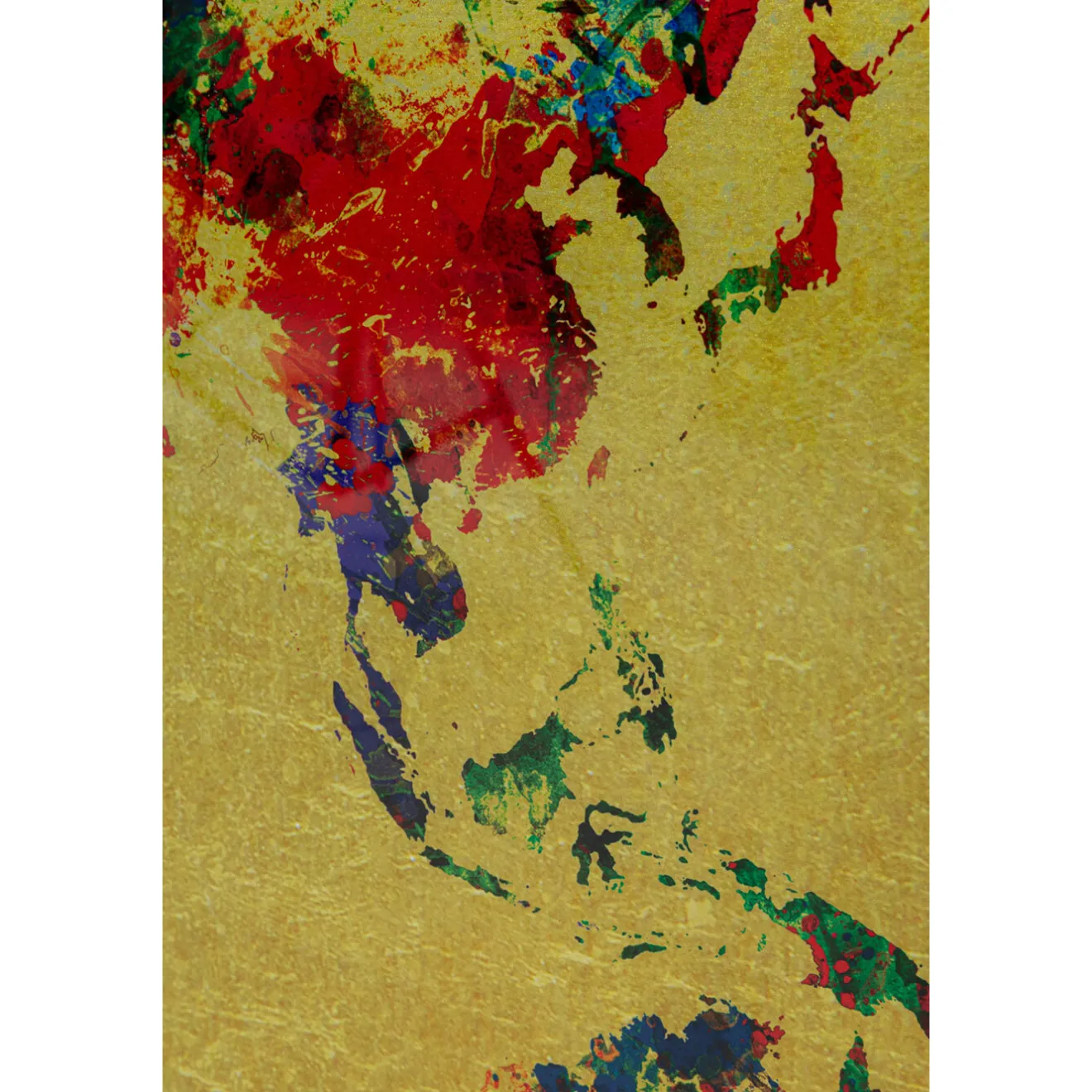 KARE Design Tableaux En Verre|Tableau En Verre Metallic Colourful Map 150X100Cm