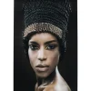 KARE Design Tableaux En Verre|Tableau En Verre Royal Headdress Face 100X150Cm