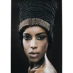 KARE Design Tableaux En Verre|Tableau En Verre Royal Headdress Face 100X150Cm