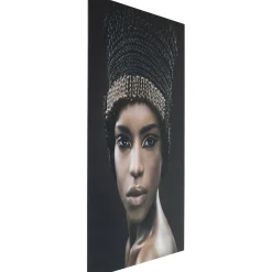 KARE Design Tableaux En Verre|Tableau En Verre Royal Headdress Face 100X150Cm