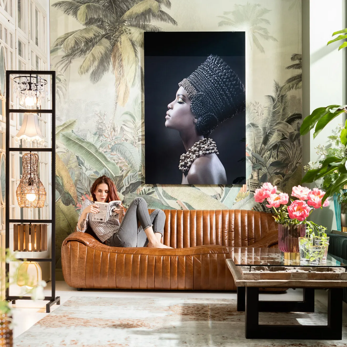 KARE Design Tableaux En Verre|Tableau En Verre Royal Headdress Profile 100X150Cm