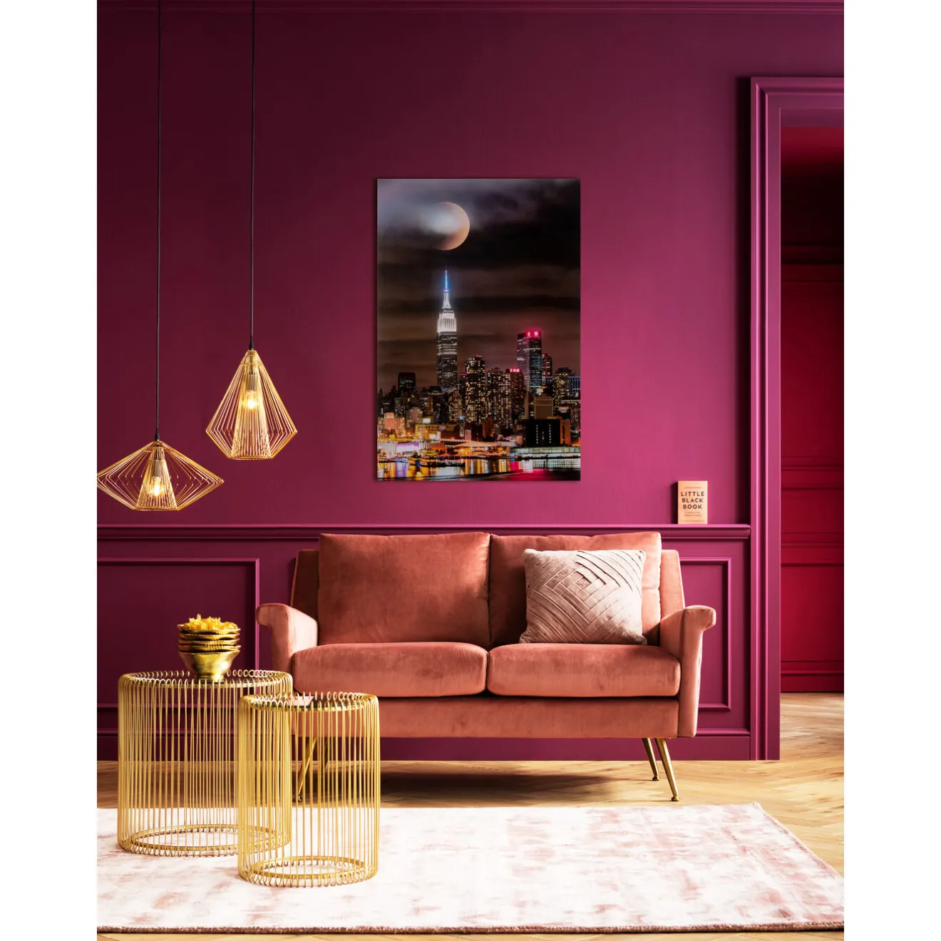 KARE Design Tableaux En Verre|Tableau En Verre Skyline Moon 80X120Cm