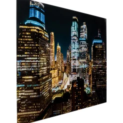 KARE Design Tableaux En Verre|Tableau En Verre Skyline Night 150X100Cm