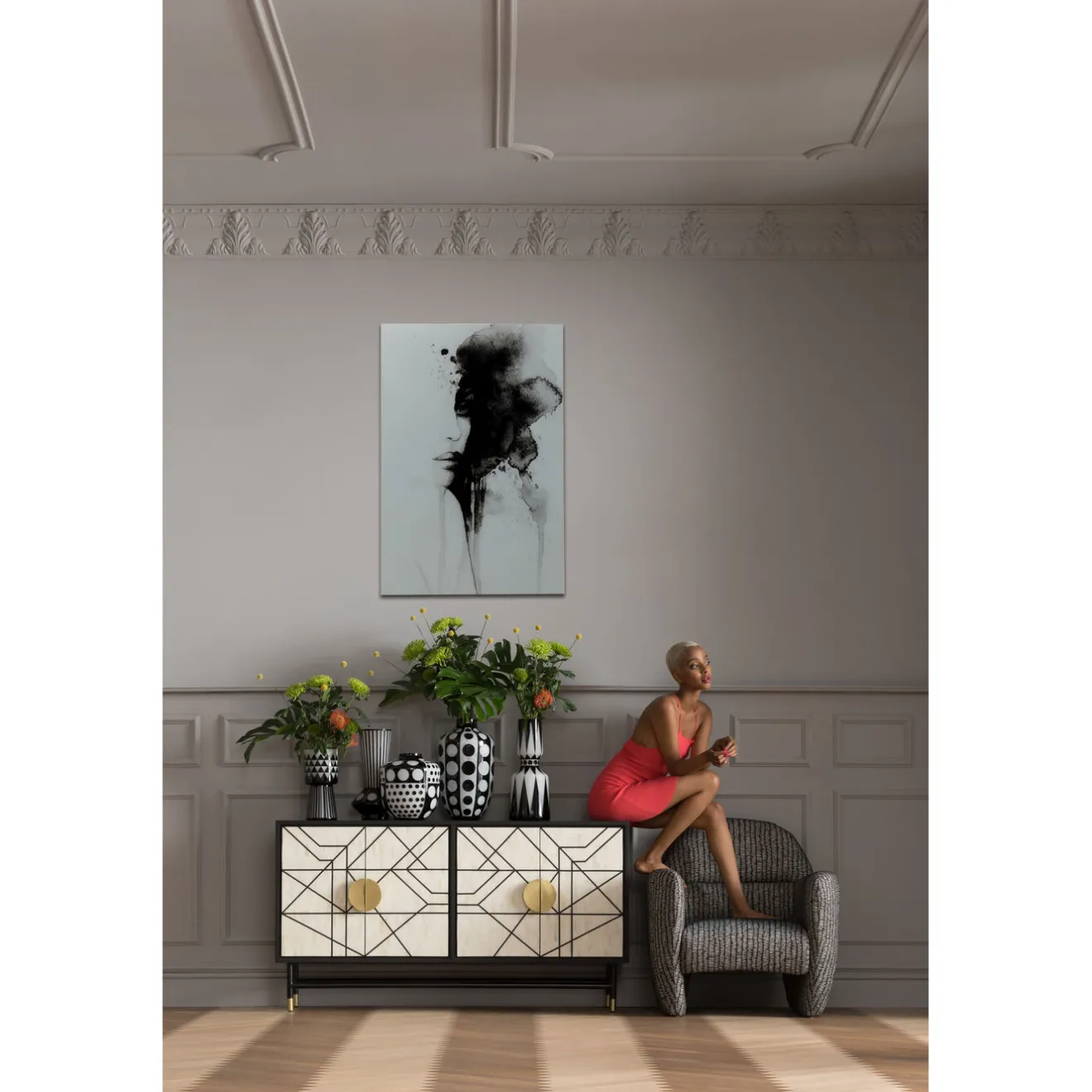 KARE Design Tableaux En Verre|Tableau En Verre Smokey Face 100X150Cm