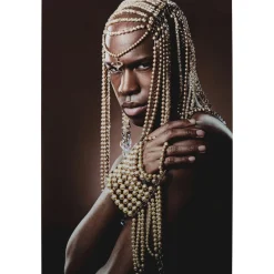 KARE Design Tableaux En Verre|Tableau En Verre Traditional Beads Man 100X150Cm