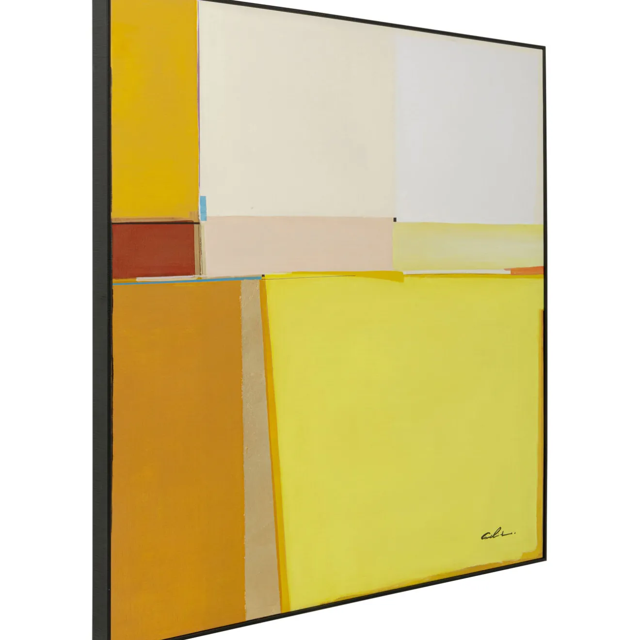 KARE Design Tableaux Encadres|Tableau Encadre Abstract Shapes Jaune 113X113Cm