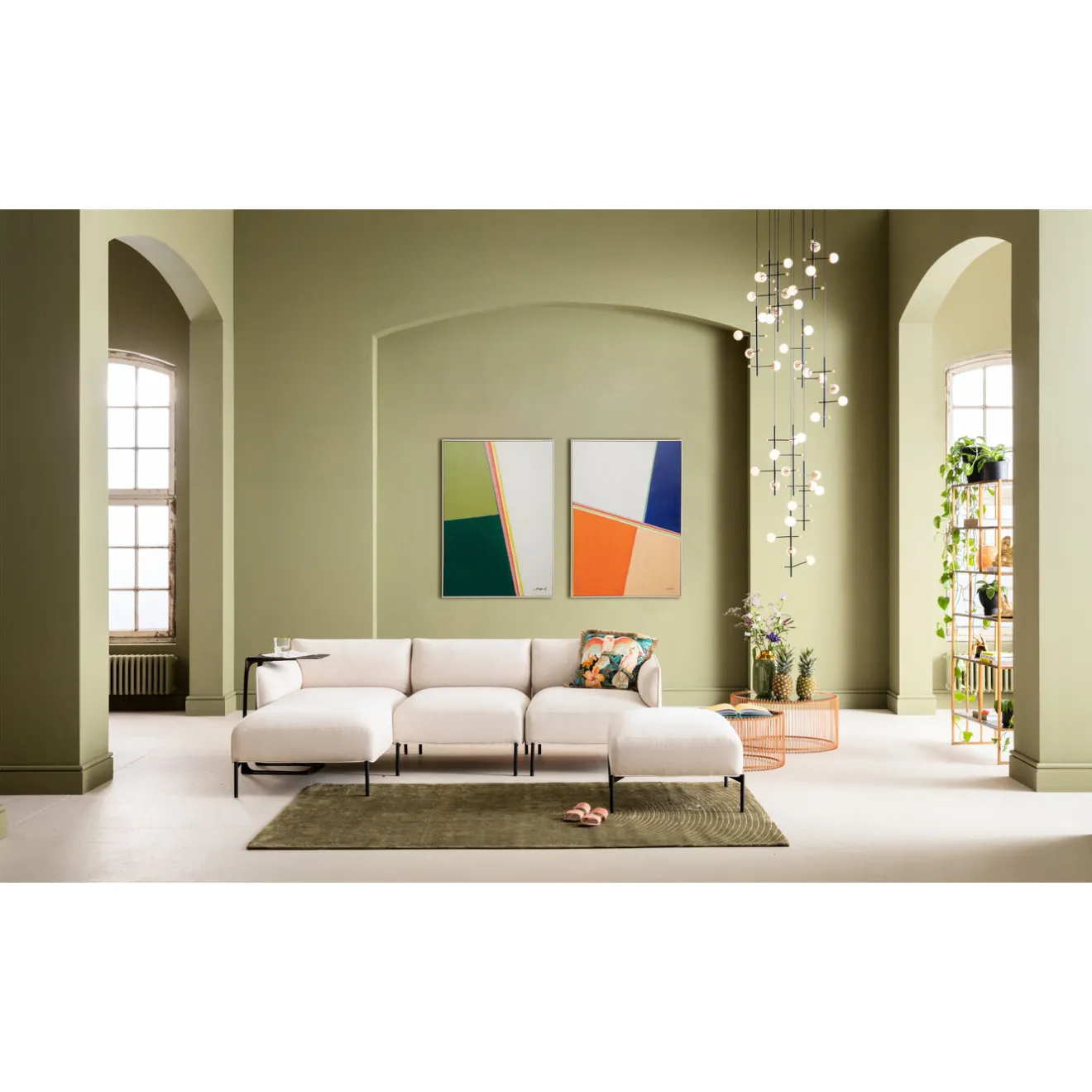KARE Design Tableaux Encadres|Tableau Encadre Abstract Shapes Khaki 73X103Cm