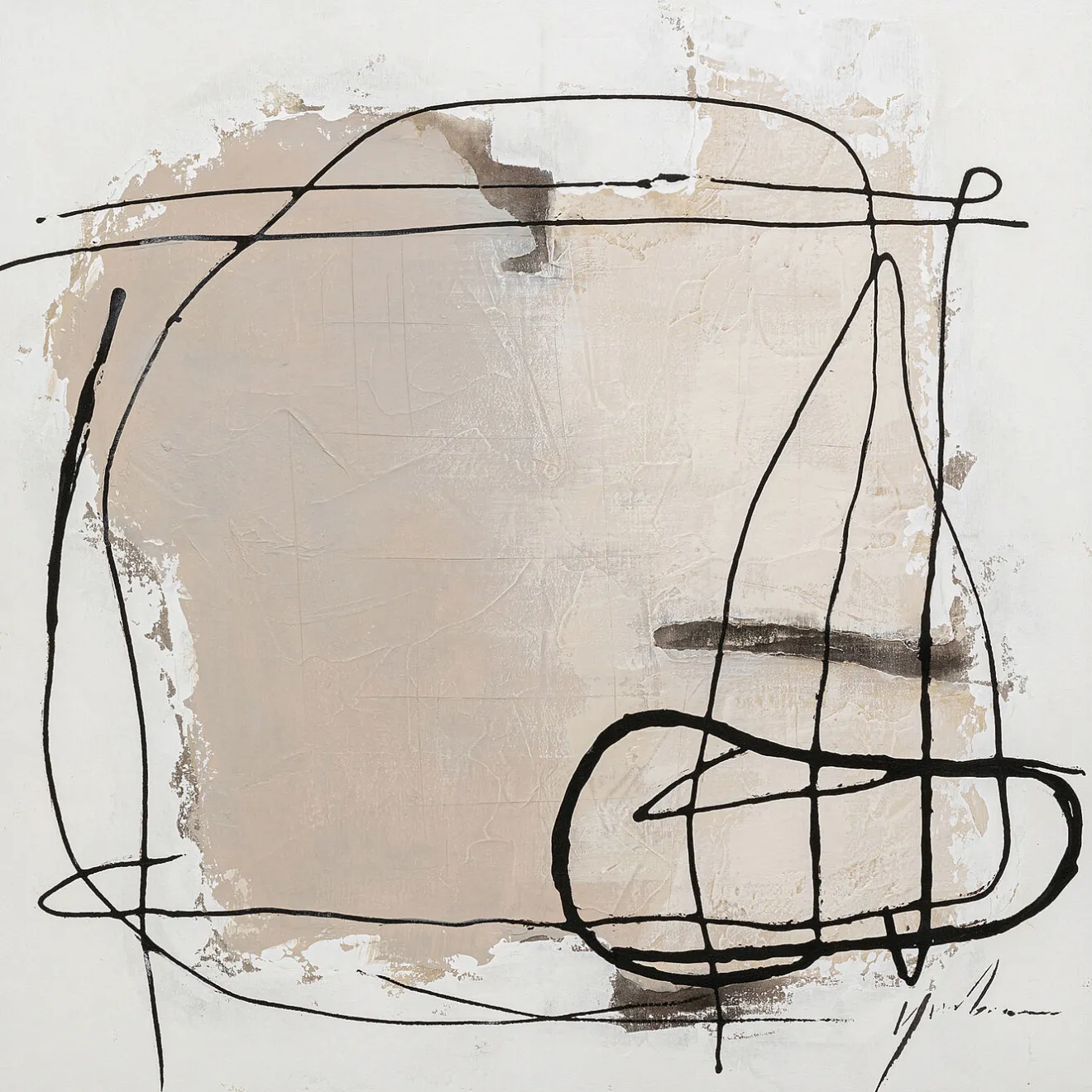 KARE Design Tableaux Encadres|Tableau Encadre Dust Gris 100X100Cm