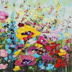 KARE Design Tableaux Encadres|Tableau Encadre Flowery Meadow 100X100Cm