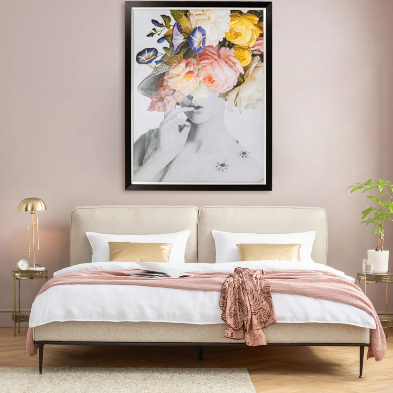 KARE Design Tableaux Encadres|Tableau Frame Flower Lady Pastel 117X154Cm