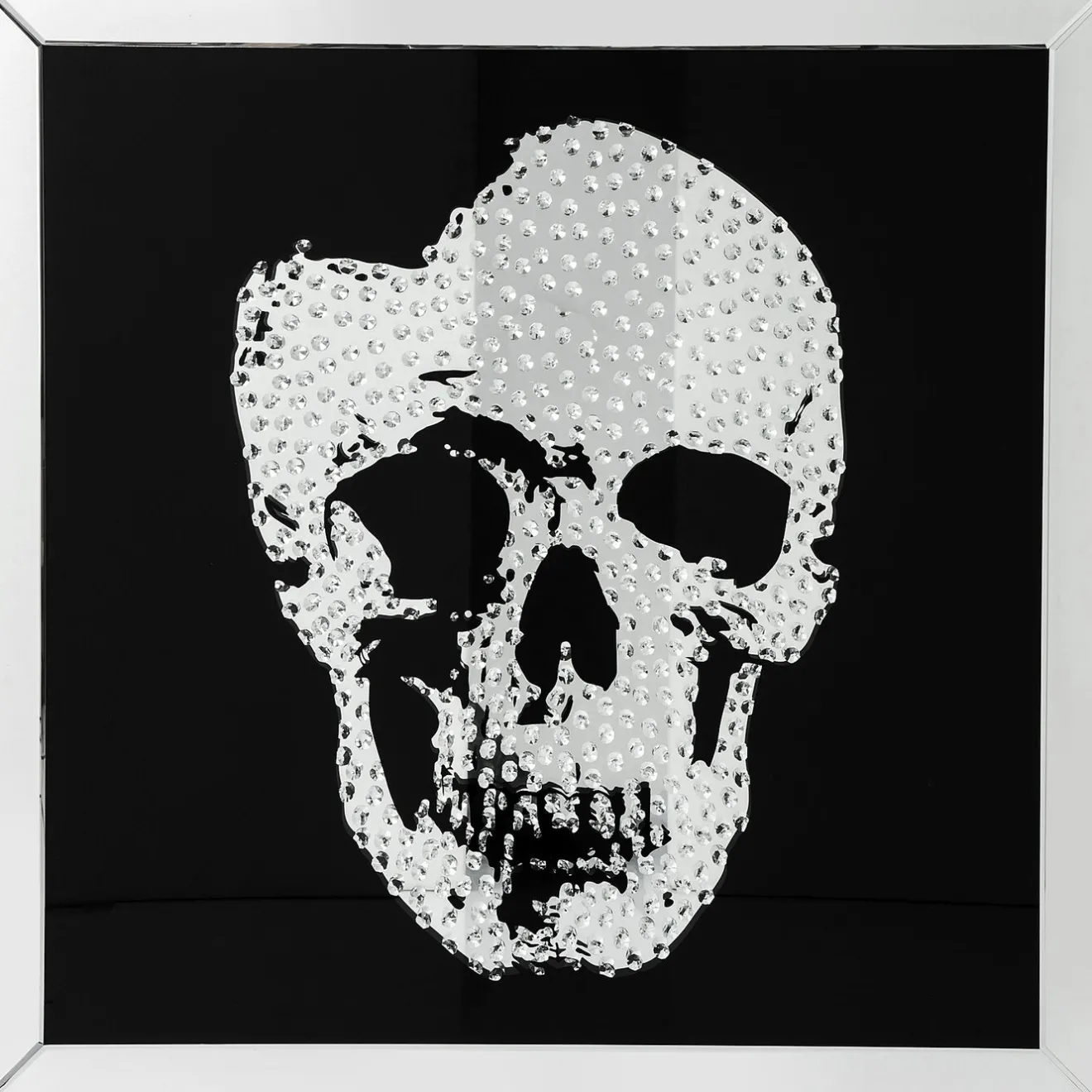 KARE Design Tableaux Encadres|Tableau Frame Mirror Skull 100X100Cm