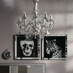 KARE Design Tableaux Encadres|Tableau Frame Mirror Skull 100X100Cm