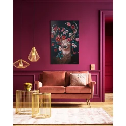 KARE Design Tableaux Sur Toile|Tableau Sur Toile Deer In Flower 90X140Cm