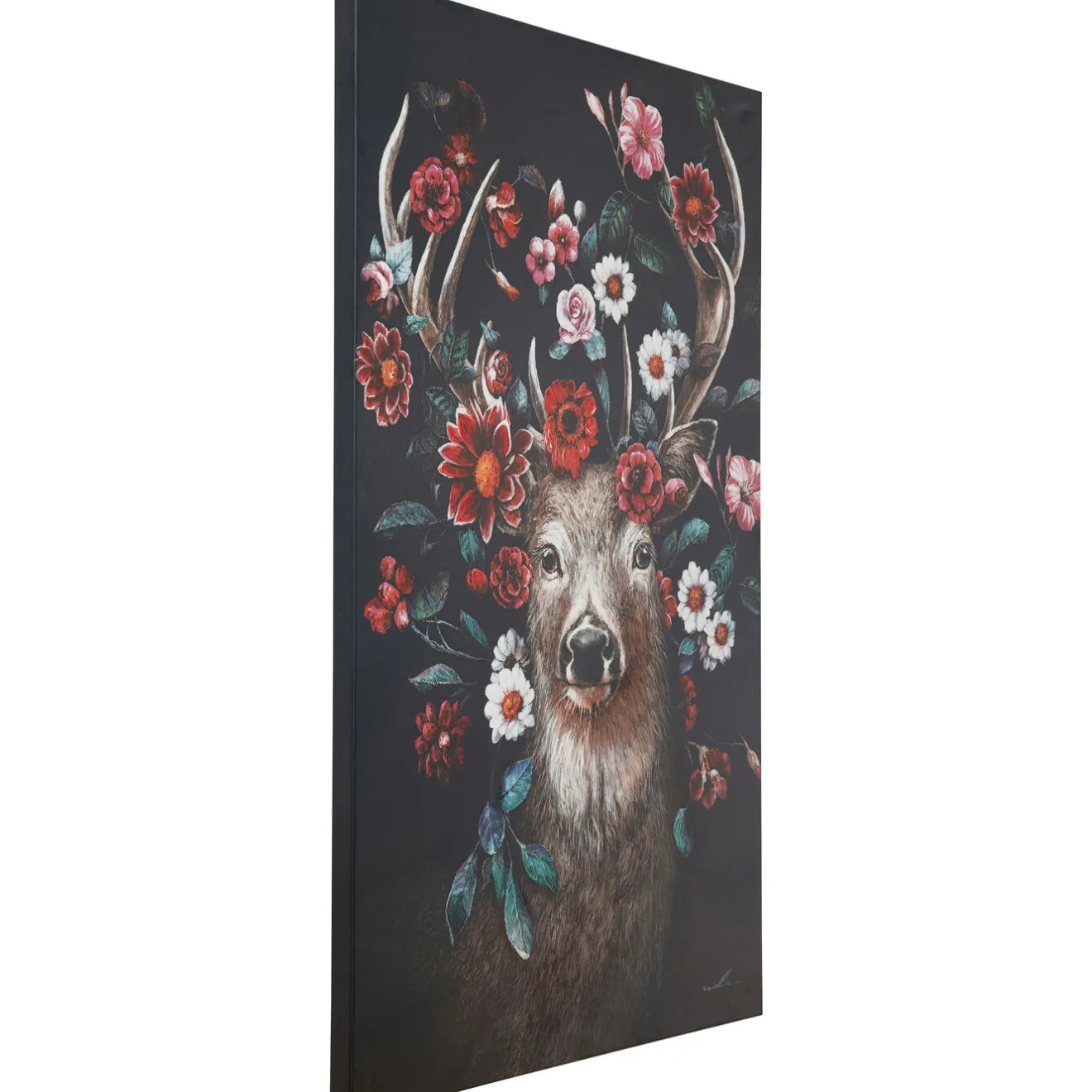 KARE Design Tableaux Sur Toile|Tableau Sur Toile Deer In Flower 90X140Cm