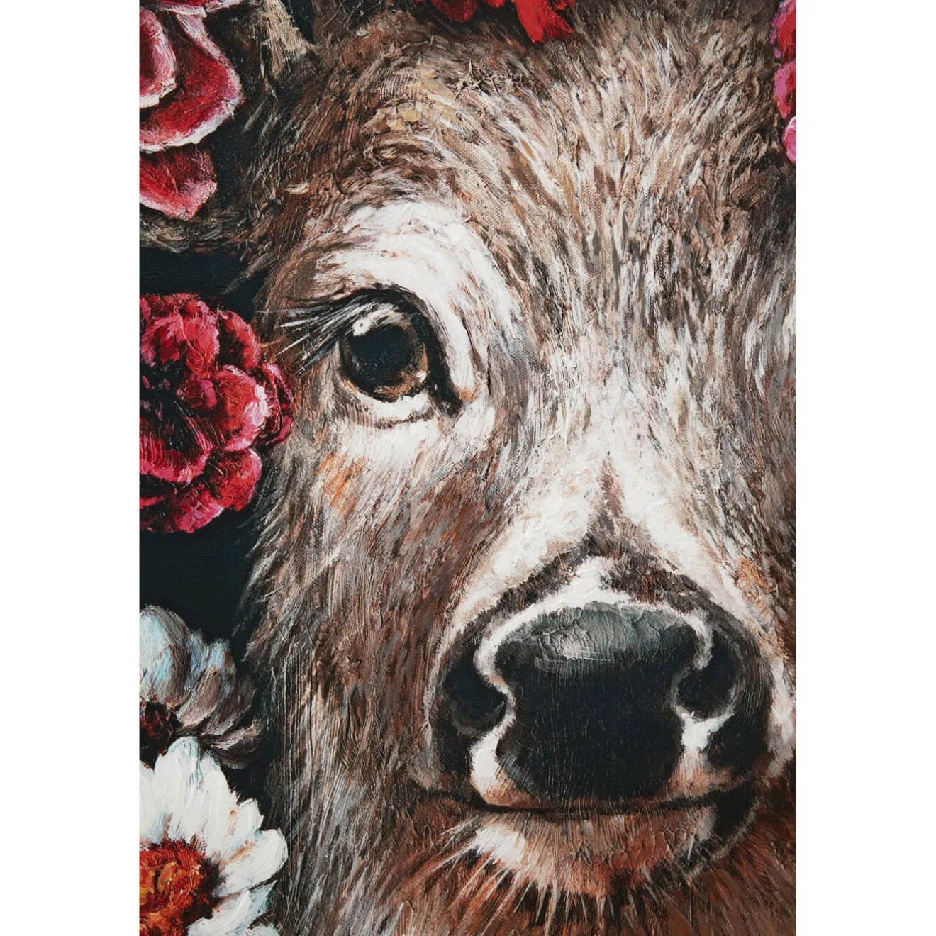 KARE Design Tableaux Sur Toile|Tableau Sur Toile Deer In Flower 90X140Cm