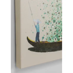 KARE Design Tableaux Sur Toile|Tableau Sur Toile Flower Boat Beige Vert 80X100Cm