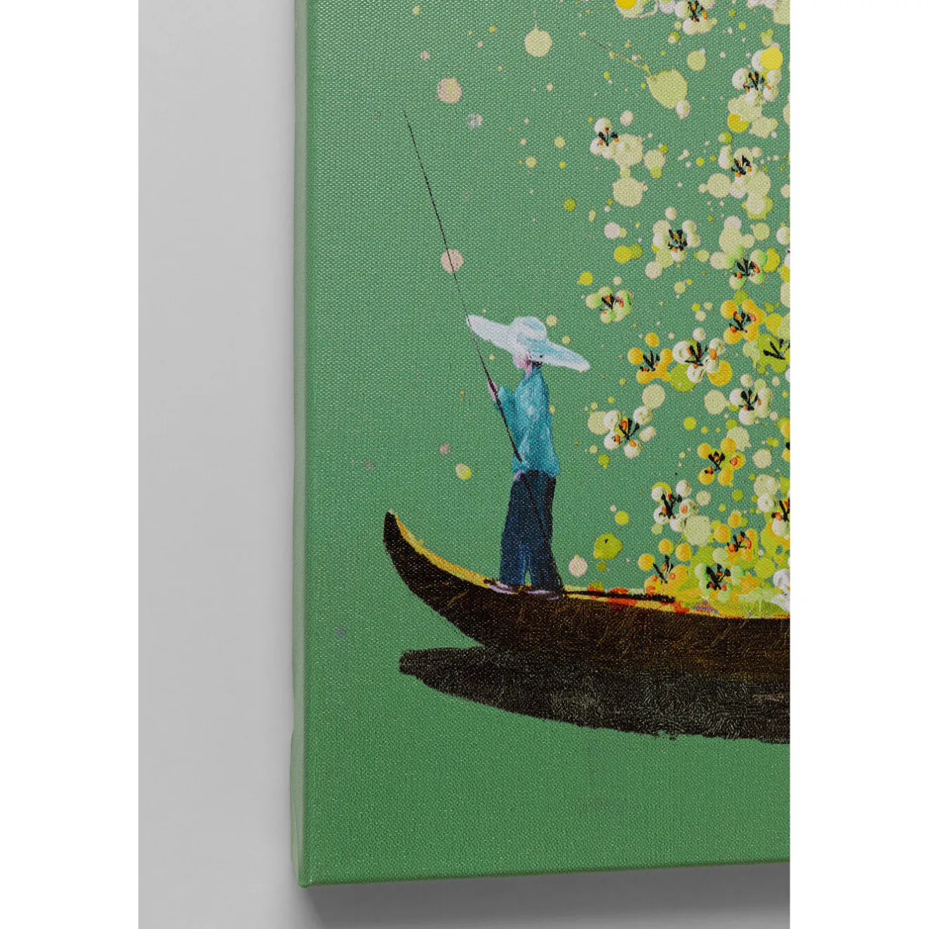 KARE Design Tableaux Sur Toile|Tableau Sur Toile Flower Boat Vert Jaune 80X100Cm