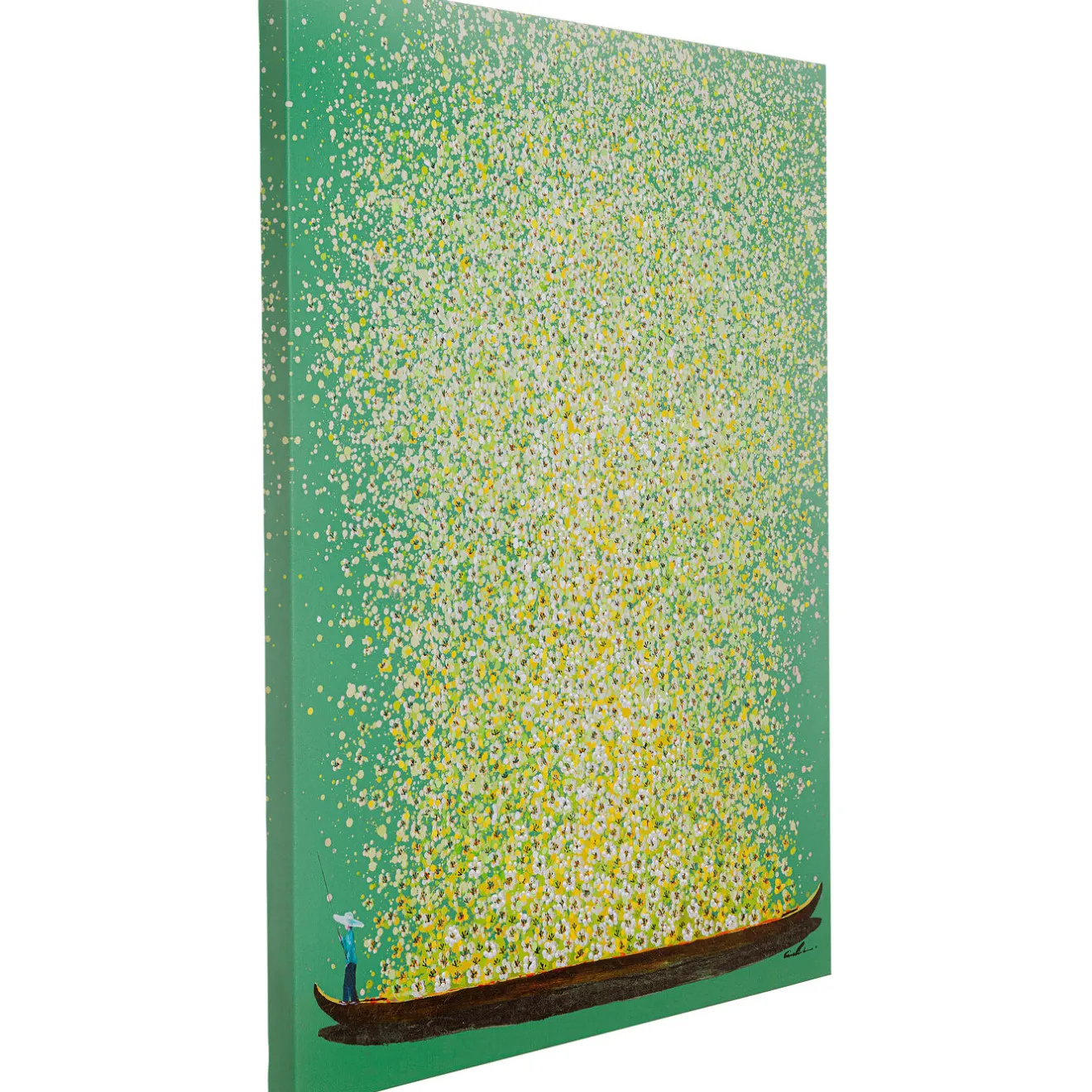 KARE Design Tableaux Sur Toile|Tableau Sur Toile Flower Boat Vert Jaune 80X100Cm