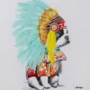 KARE Design Tableaux Sur Toile|Tableau Sur Toile Headdress Dog 80X80Cm