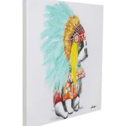 KARE Design Tableaux Sur Toile|Tableau Sur Toile Headdress Dog 80X80Cm