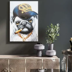 KARE Design Tableaux Sur Toile|Tableau Sur Toile Hip Hop Dog 70X100Cm