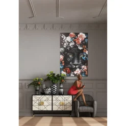 KARE Design Tableaux Sur Toile|Tableau Sur Toile Night Leo In Flower 90X140Cm