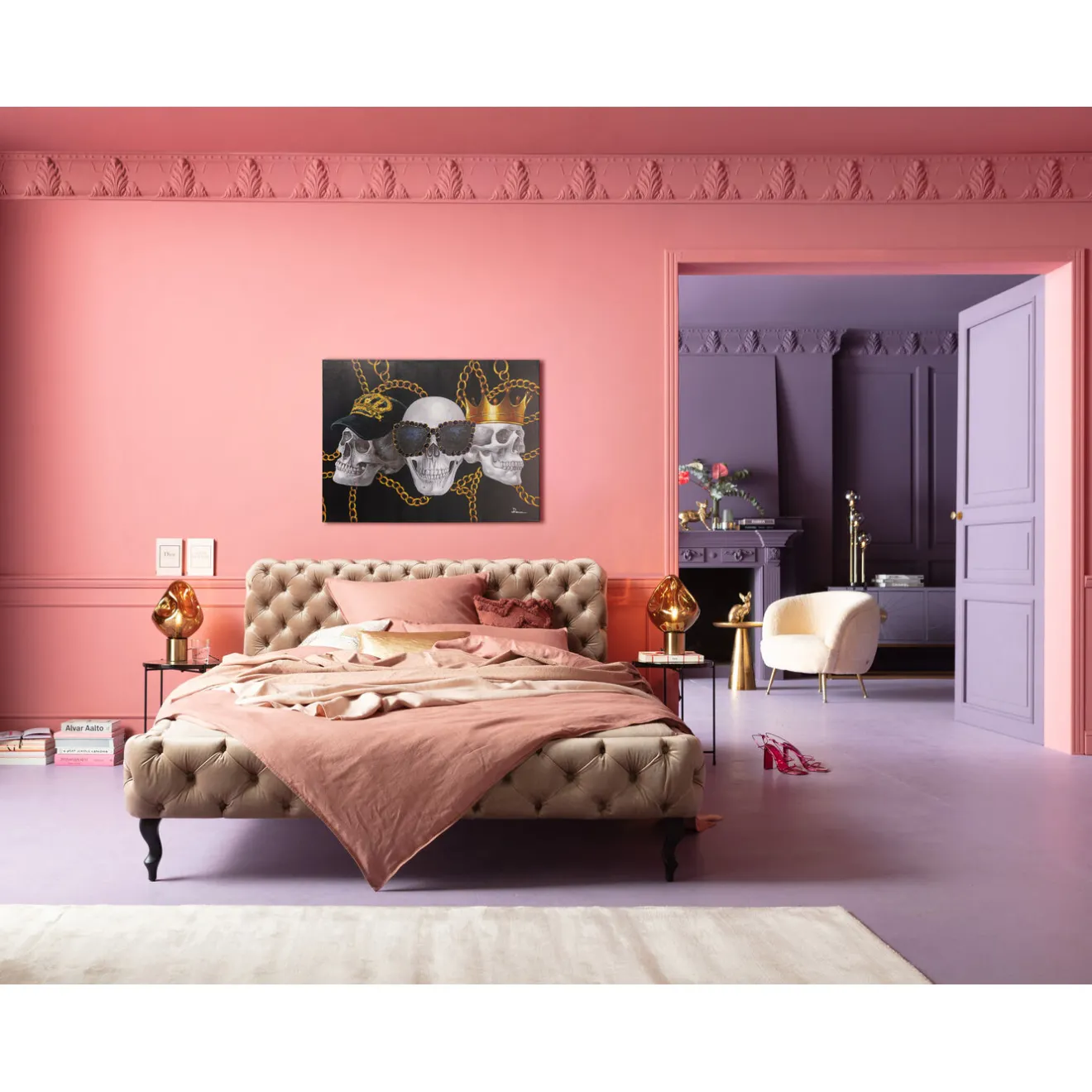 KARE Design Tableaux Sur Toile|Tableau Sur Toile Skull Gang 120X90Cm