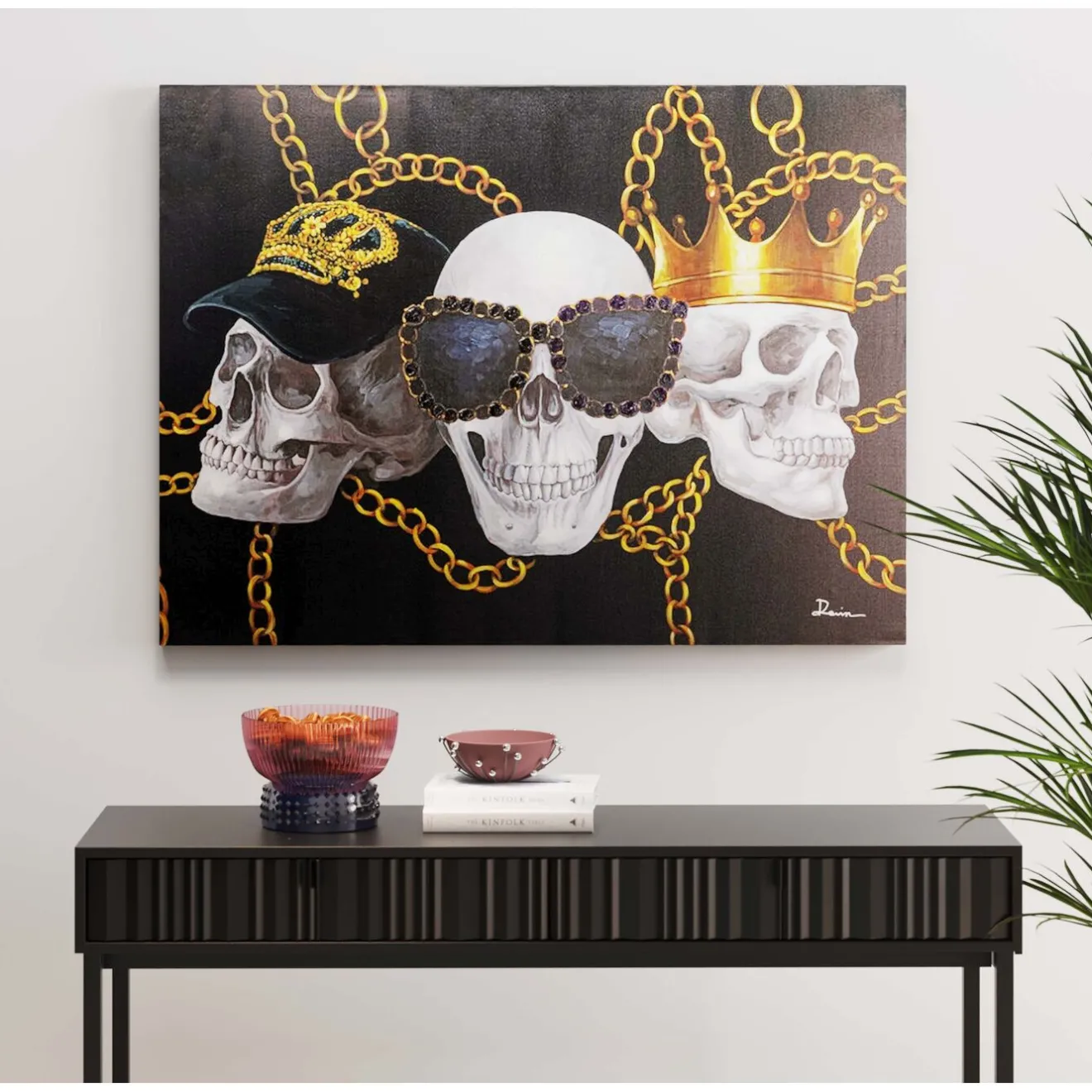 KARE Design Tableaux Sur Toile|Tableau Sur Toile Skull Gang 120X90Cm