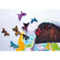 KARE Design Tableaux Sur Toile|Tableau Touched Boy With Butterflies 100X100Cm