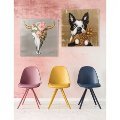 KARE Design Tableaux Sur Toile|Tableau Touched Dog With Pineapple 80X80Cm