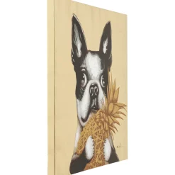 KARE Design Tableaux Sur Toile|Tableau Touched Dog With Pineapple 80X80Cm