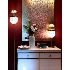 KARE Design Tableaux Sur Toile|Tableau Touched Flower Boat Dore-Fuchsia 80X100Cm