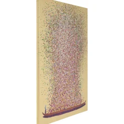 KARE Design Tableaux Sur Toile|Tableau Touched Flower Boat Dore-Fuchsia 80X100Cm