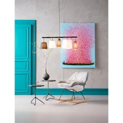 KARE Design Tableaux Sur Toile|Tableau Touched Flower Boat Bleu-Fuchsia 120X160Cm