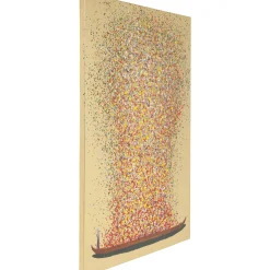 KARE Design Tableaux Sur Toile|Tableau Touched Flower Boat Dore-Rouge 80X100Cm