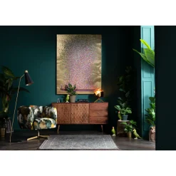 KARE Design Tableaux Sur Toile|Tableau Touched Flower Boat Dore-Fuchsia Pink 120X