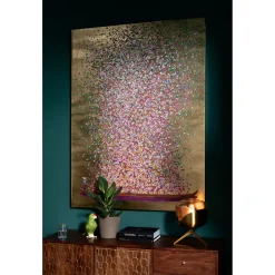 KARE Design Tableaux Sur Toile|Tableau Touched Flower Boat Dore-Fuchsia Pink 120X