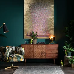 KARE Design Tableaux Sur Toile|Tableau Touched Flower Boat Dore-Fuchsia Pink 120X