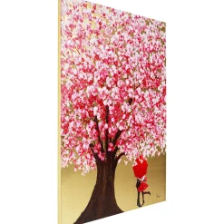 KARE Design Tableaux Sur Toile|Tableau Touched Flower Couple Dore-Fuchsia 120X160